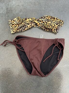 Victoria's Secret Leopard Print Bikini Set in Brown and Gold Tones